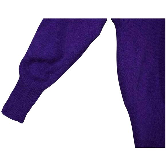 Vintage Cedars Women’s Lambswool Embroidered Sweater Sz L Long Sleeve Purple - Picture 5 of 7